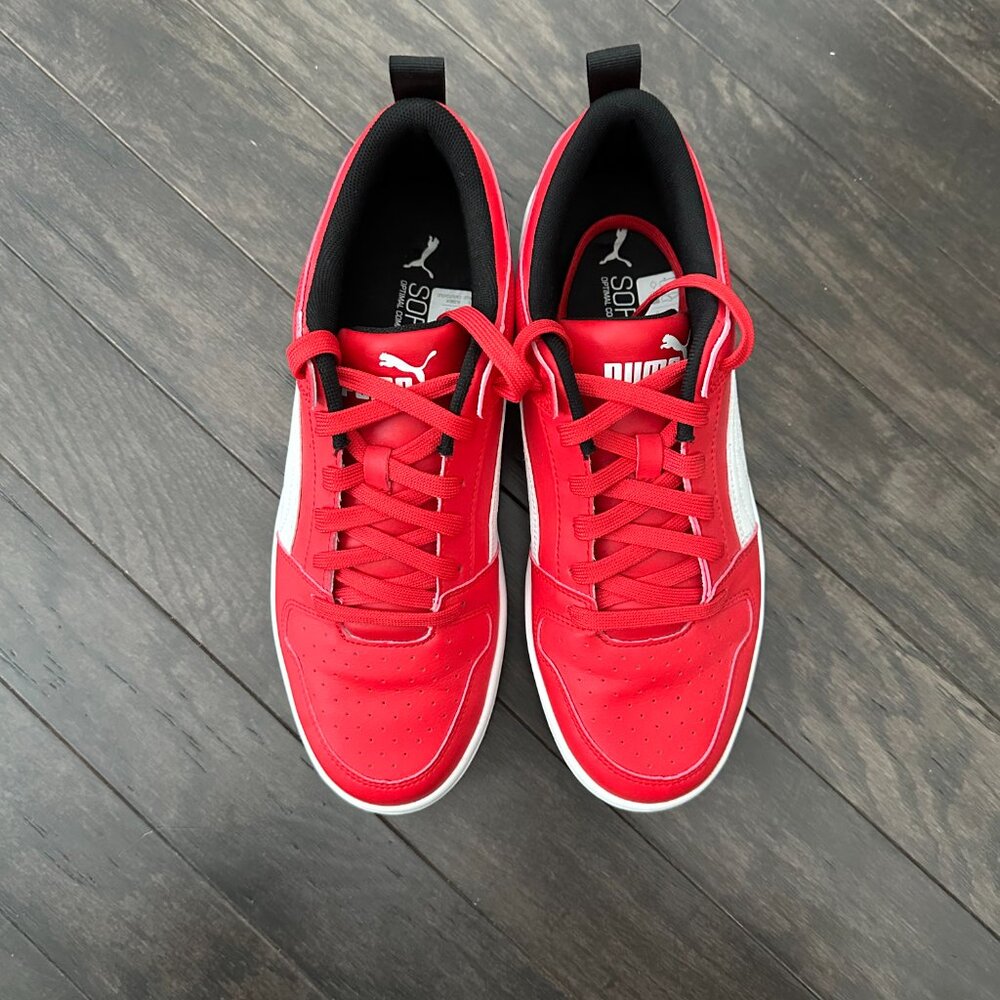 Puma Rebound Layup Lo Red, Black & White US Men's 10.5 Sneakers NWOT - Picture 2 of 12